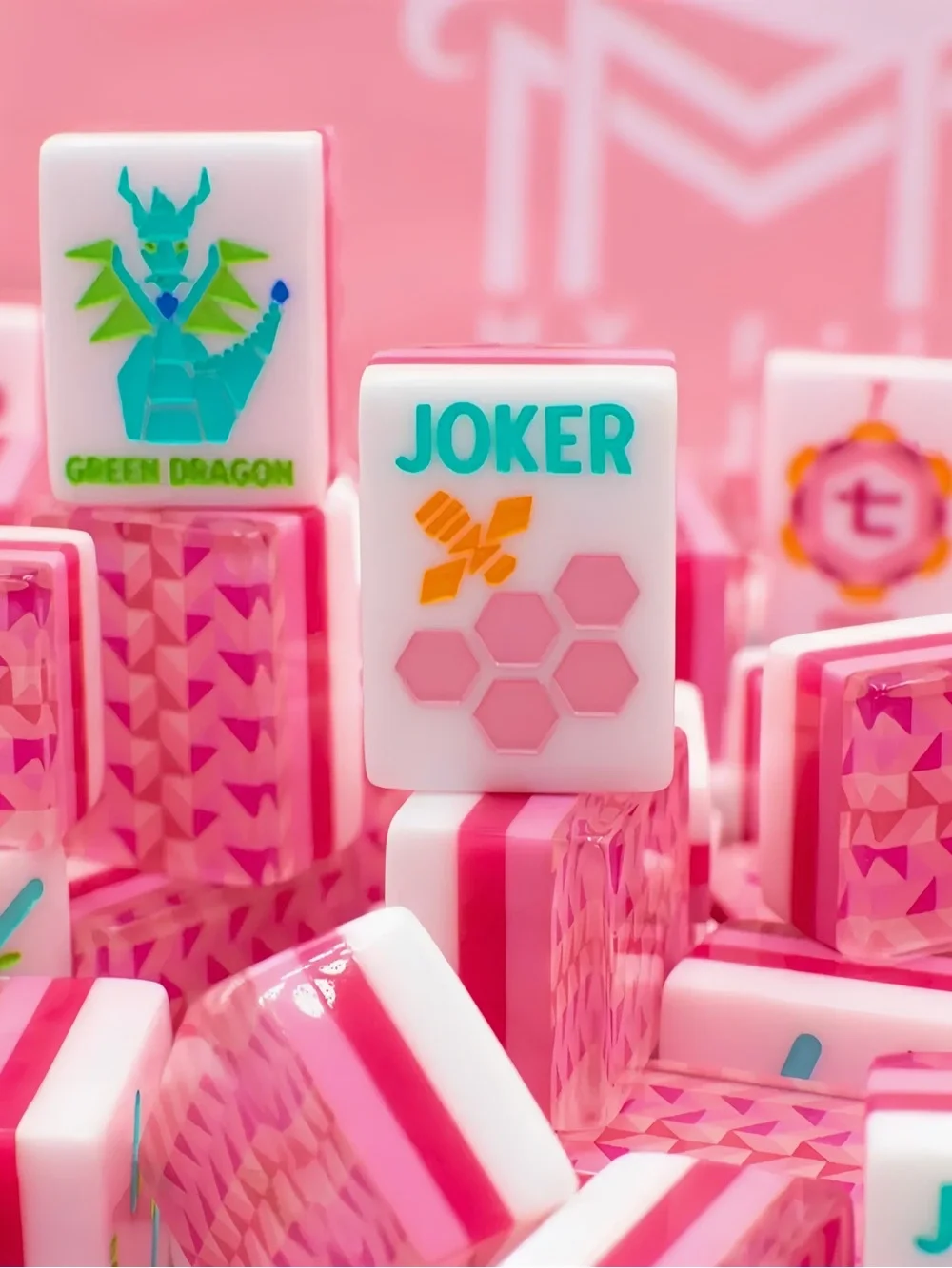 NWT! My Fair Mahjong Tile Set - Prism Series Pink